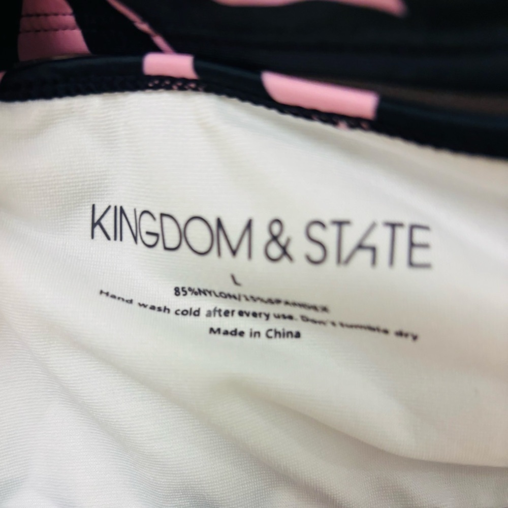 Kingdom & State Black and Pink Swim Top with Halter Neck - Picture 7 of 8